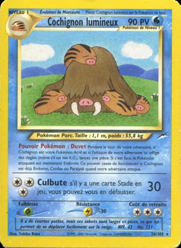 Cochignon lumineux — Neo Destiny 26 French Pokémon card