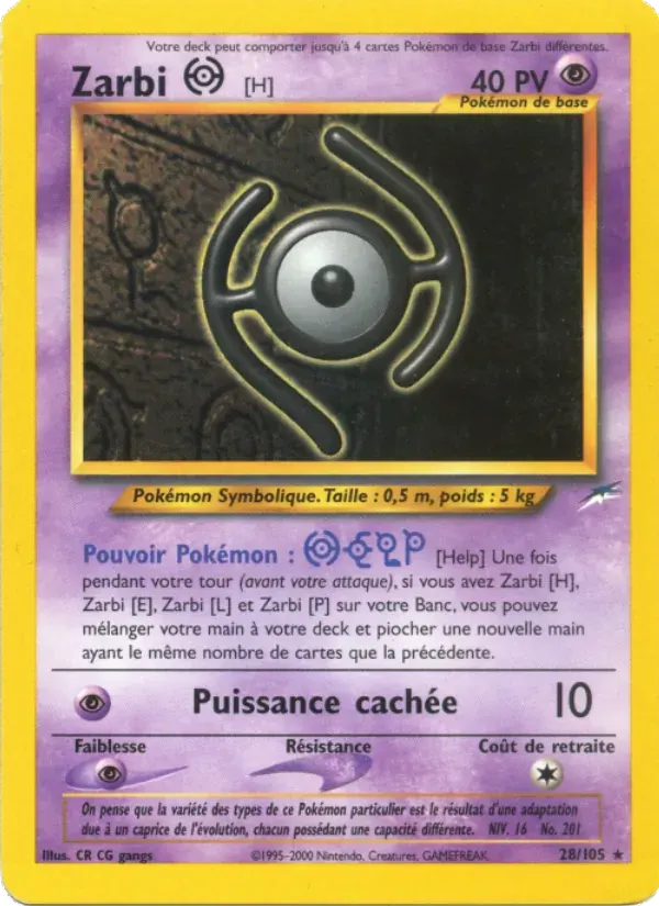 Zarbi H — Neo Destiny 28 French Pokémon card