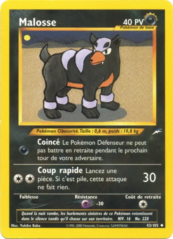 Malosse — Neo Destiny 43 French Pokémon card