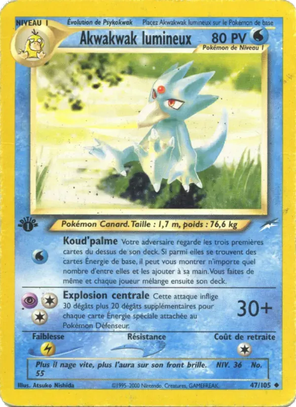Akwakwak lumineux — Neo Destiny 47 French Pokémon card