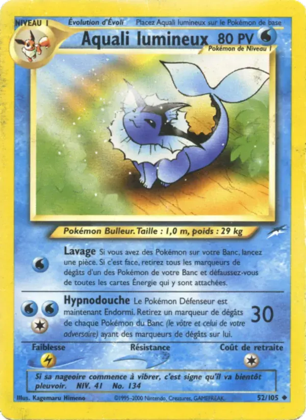Aquali lumineux — Neo Destiny 52 French Pokémon card