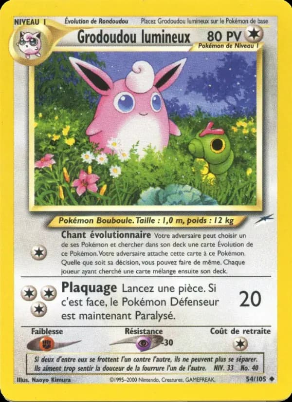 Grodoudou lumineux — Neo Destiny 54 French Pokémon card