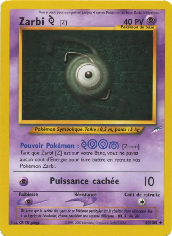 Zarbi Z — Neo Destiny 60 French Pokémon card