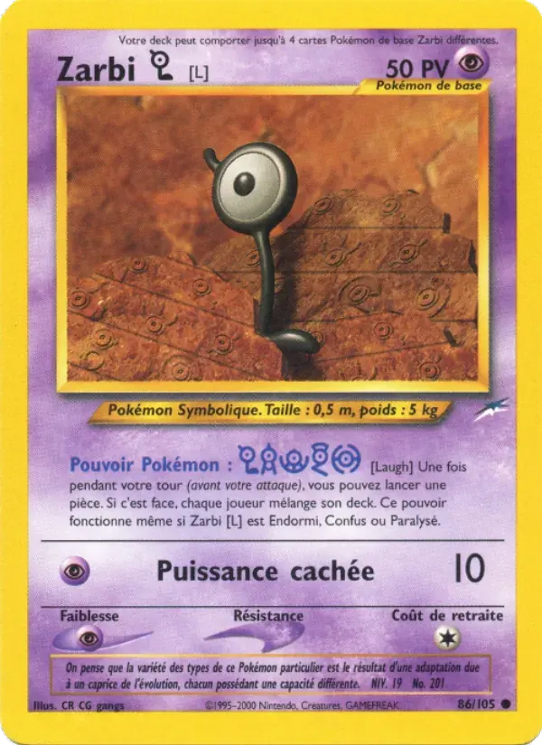 Zarbi L — Neo Destiny 86 French Pokémon card