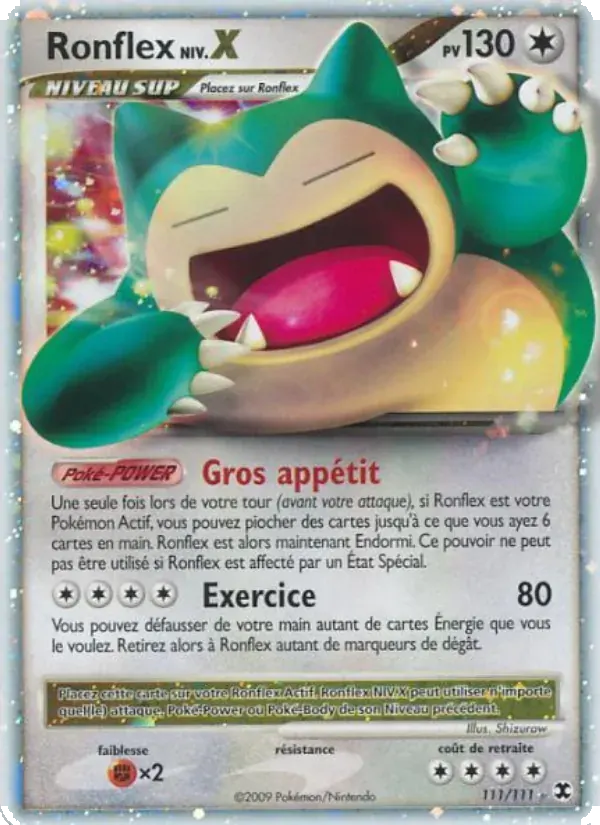 Ronflex Niv. X — Rivaux Émergeants 111 French Pokémon card