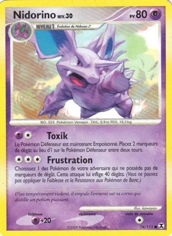 Nidorino Niv. 30 — Rivaux Émergeants 74 French Pokémon card