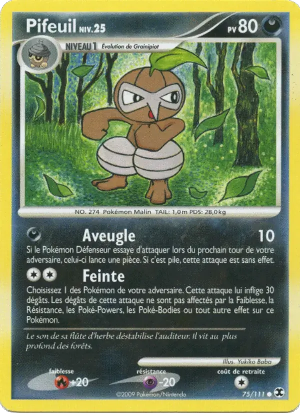 Pifeuil Niv. 25 — Rivaux Émergeants 75 French Pokémon card