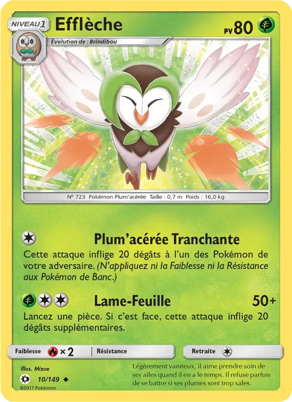 Efflèche — Soleil et Lune 10 French Pokémon card
