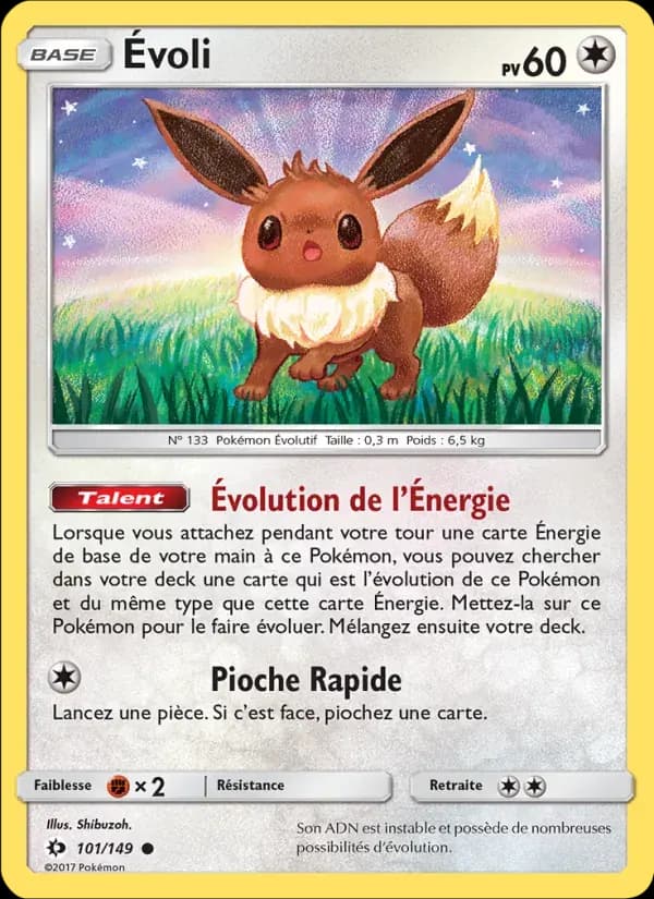 Évoli — Soleil et Lune 101 French Pokémon card