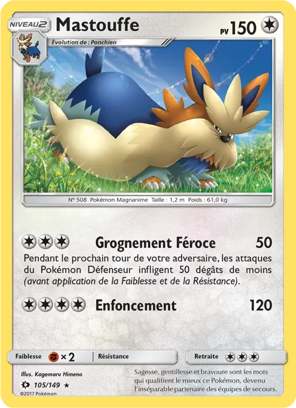 Mastouffe — Soleil et Lune 105 French Pokémon card