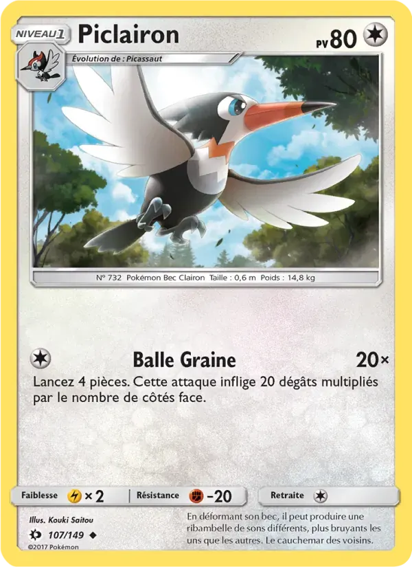 Piclairon — Soleil et Lune 107 French Pokémon card