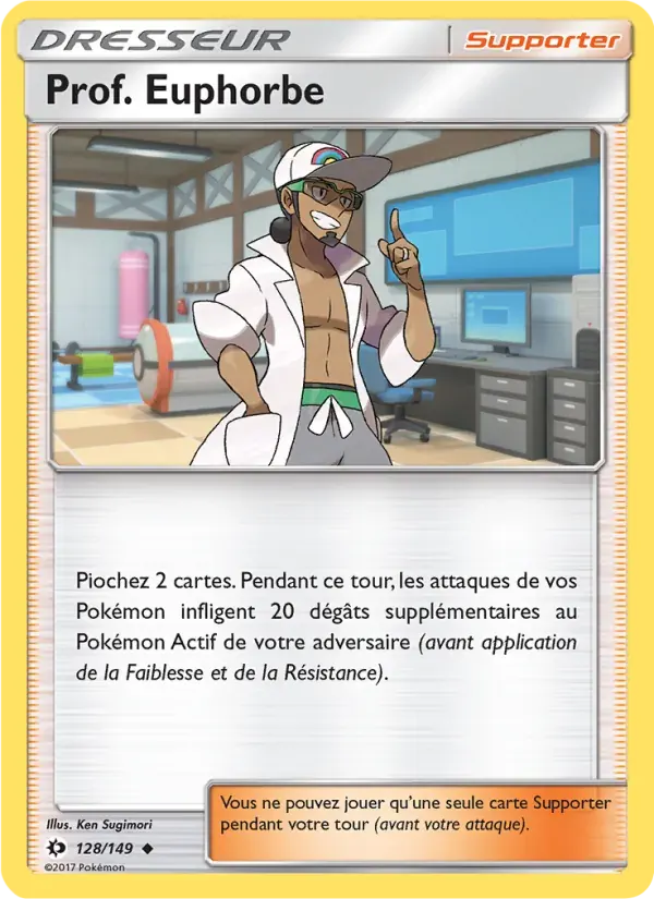 Prof. Euphorbe — Soleil et Lune 128 French Pokémon card