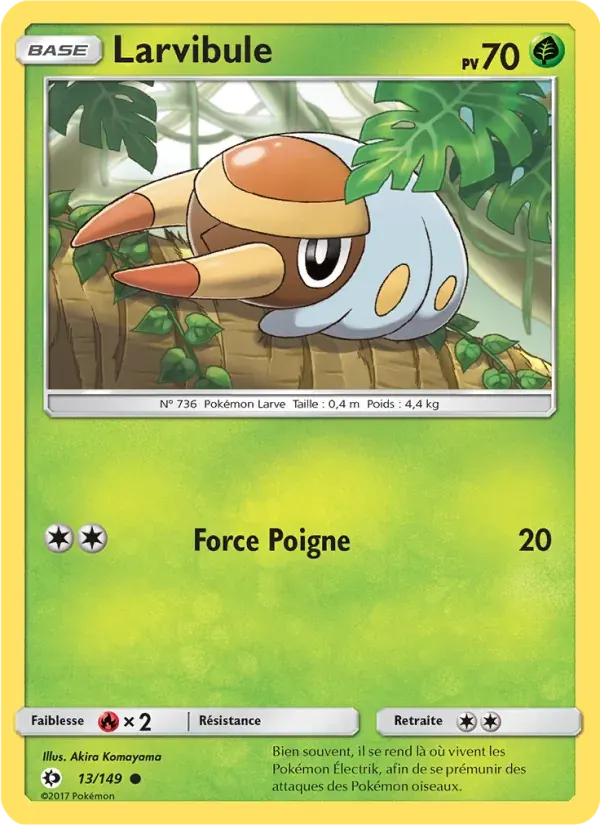 Larvibule — Soleil et Lune 13 French Pokémon card