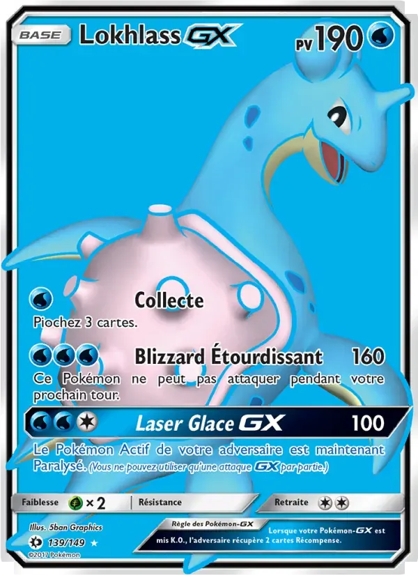 Lokhlass GX — Soleil et Lune 139 French Pokémon card