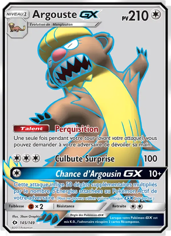 Argouste GX — Soleil et Lune 145 French Pokémon card