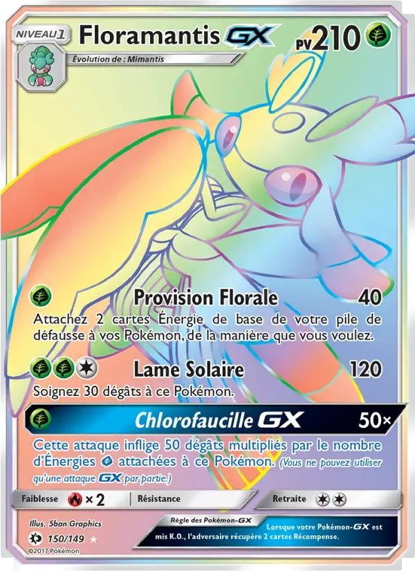 Floramantis GX — Soleil et Lune 150 French Pokémon card