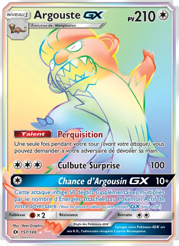 Argouste GX — Soleil et Lune 157 French Pokémon card