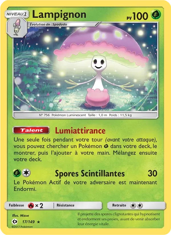 Lampignon — Soleil et Lune 17 French Pokémon card