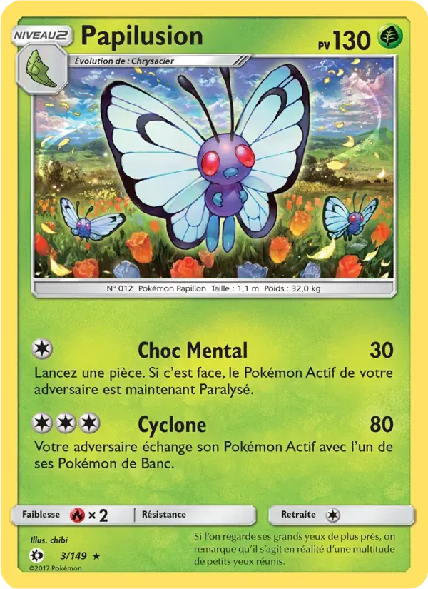 Papilusion — Soleil et Lune 3 French Pokémon card