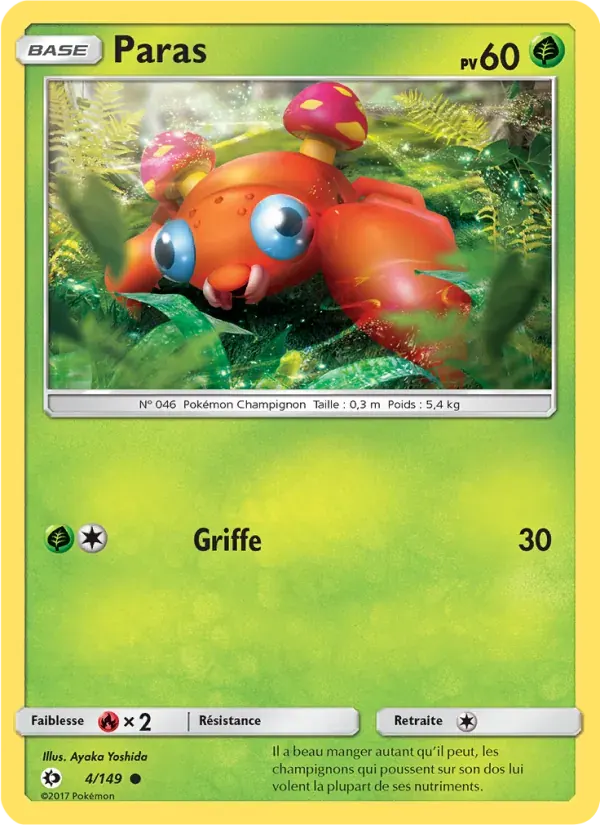 Paras — Soleil et Lune 4 French Pokémon card