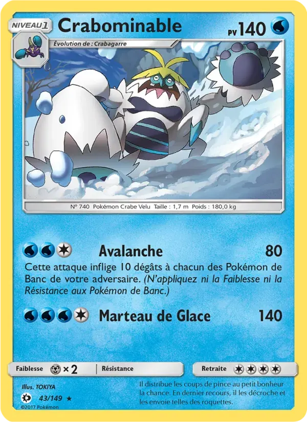 Crabominable — Soleil et Lune 43 French Pokémon card