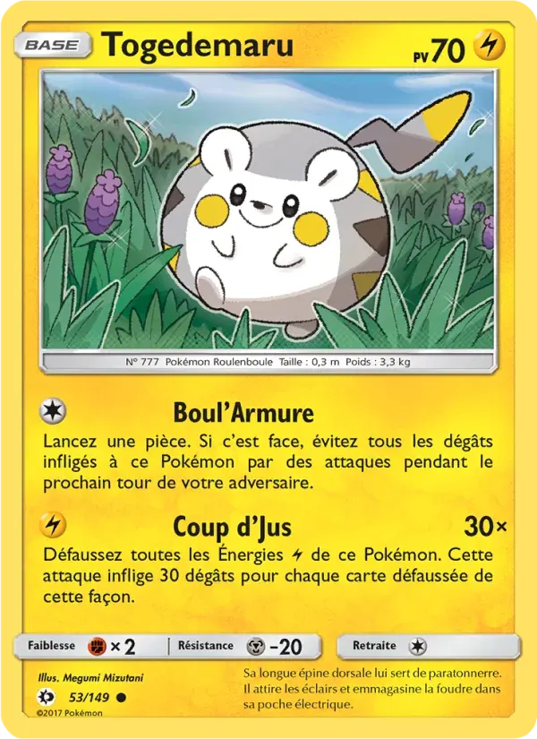 Togedemaru — Soleil et Lune 53 French Pokémon card