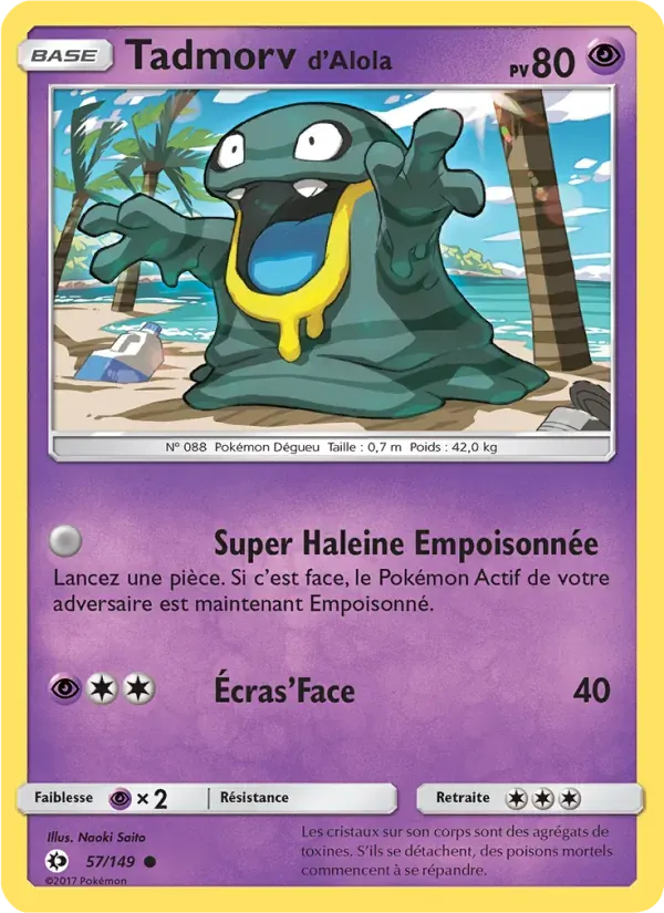 Tadmorv d’Alola — Soleil et Lune 57 French Pokémon card