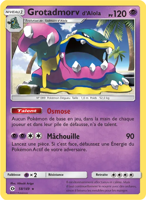 Grotadmorv d’Alola — Soleil et Lune 58 French Pokémon card