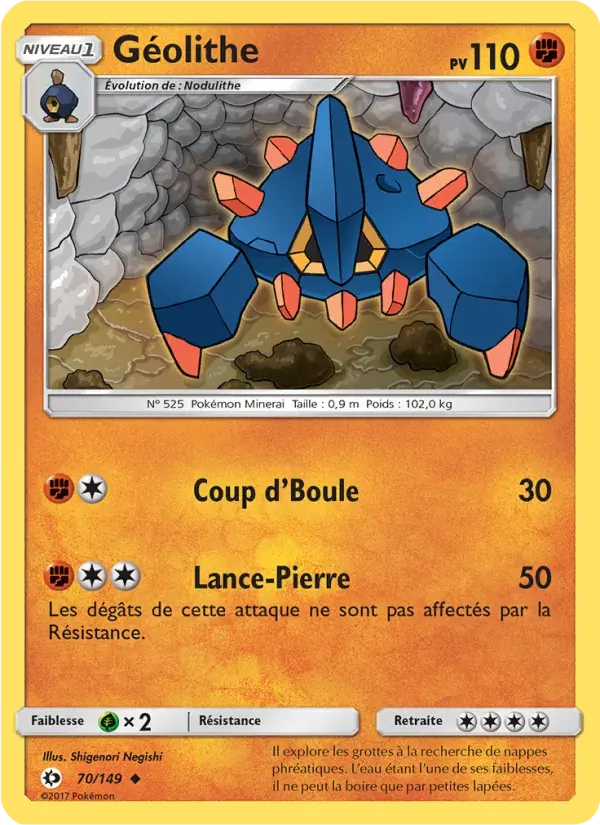 Géolithe — Soleil et Lune 70 French Pokémon card
