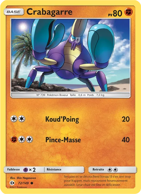 Crabagarre — Soleil et Lune 72 French Pokémon card