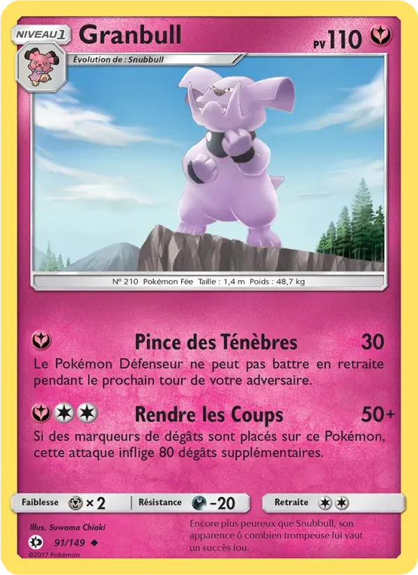 Granbull — Soleil et Lune 91 French Pokémon card