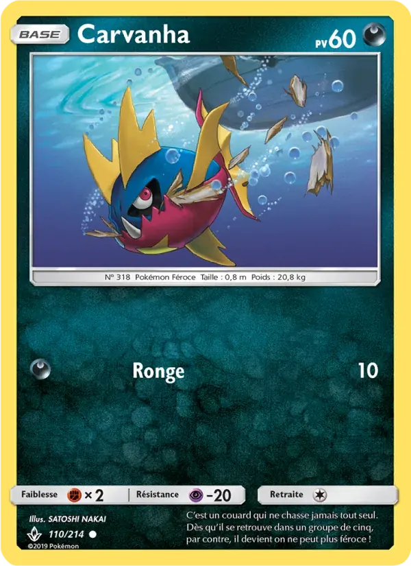 Carvanha — Alliance Infaillible 110 French Pokémon card