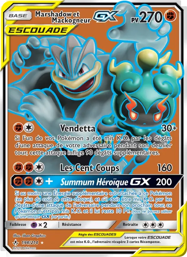 Marshadow et Mackogneur GX — Alliance Infaillible 198 French Pokémon card