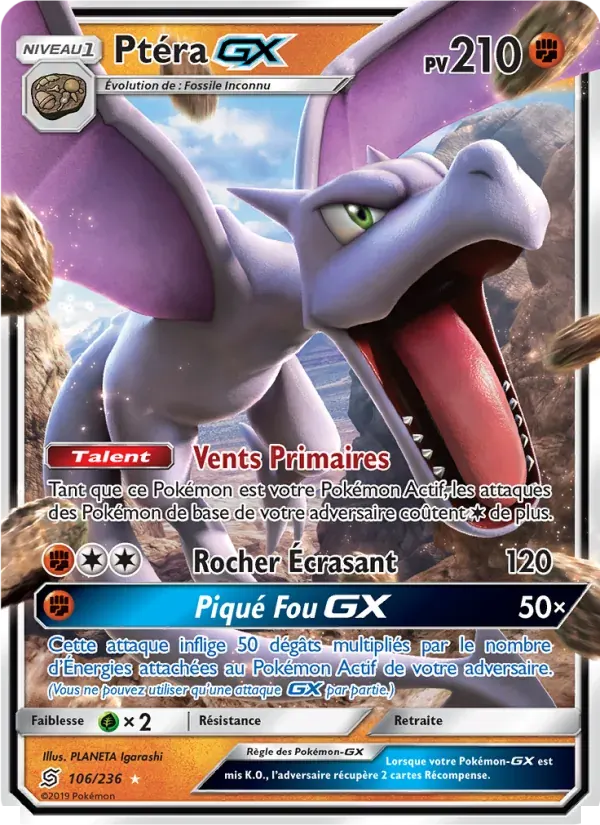 Ptéra GX — Harmonie des Esprits 106 French Pokémon card