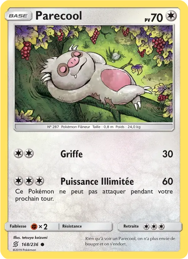 Parecool — Harmonie des Esprits 168 French Pokémon card