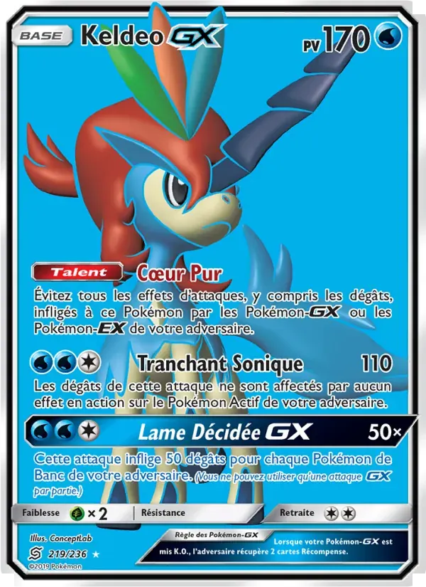 Keldeo GX — Harmonie des Esprits 219 French Pokémon card