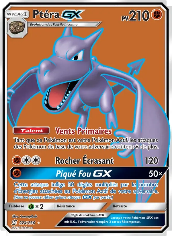 Ptéra GX — Harmonie des Esprits 224 French Pokémon card