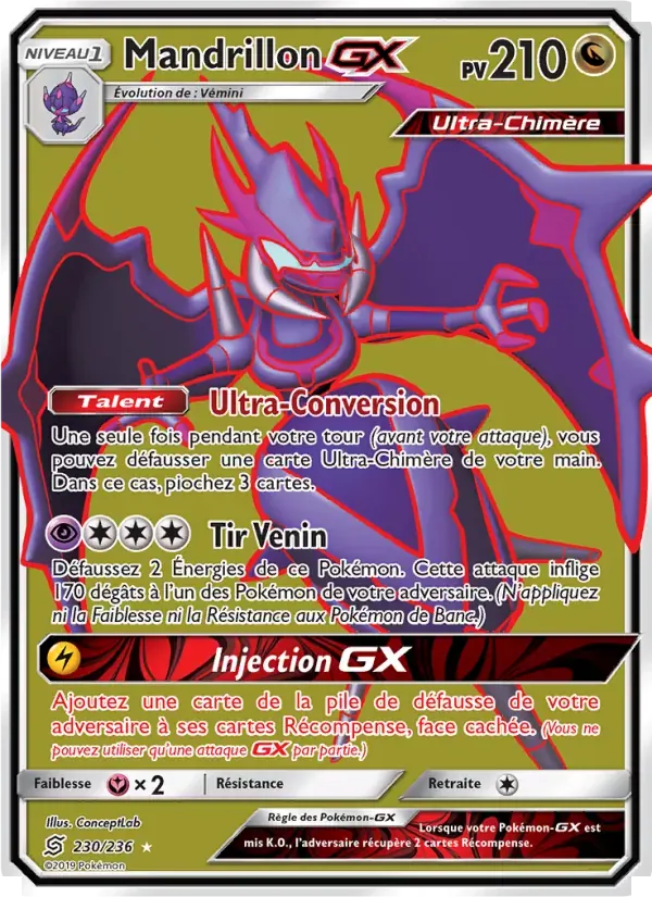 Mandrillon GX — Harmonie des Esprits 230 French Pokémon card