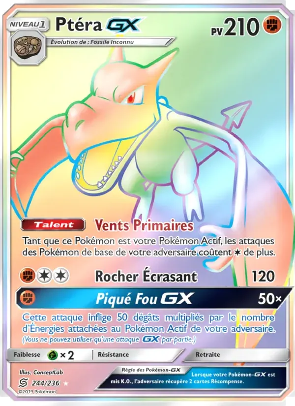 Ptéra GX — Harmonie des Esprits 244 French Pokémon card