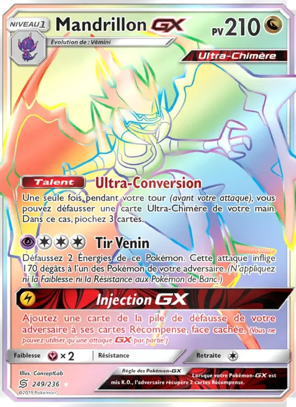 Mandrillon GX — Harmonie des Esprits 249 French Pokémon card