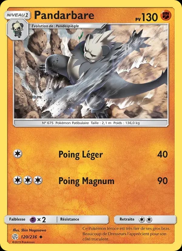 Pandarbare — Éclipse Cosmique 120 French Pokémon card