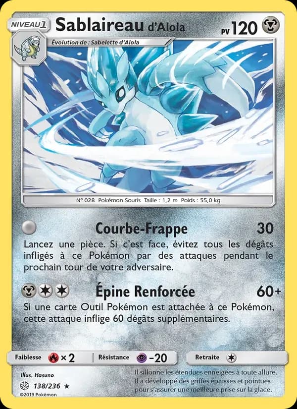 Sablaireau d’Alola — Éclipse Cosmique 138 French Pokémon card