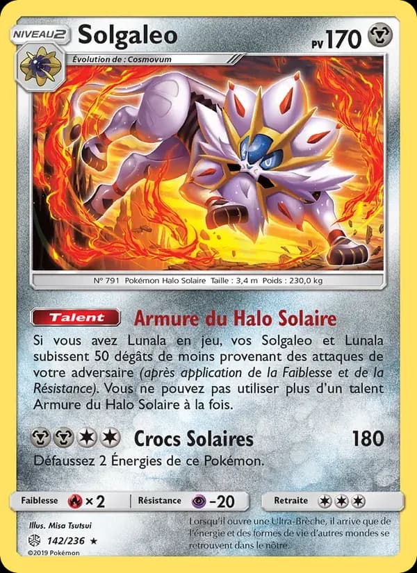 Solgaleo — Éclipse Cosmique 142 French Pokémon card