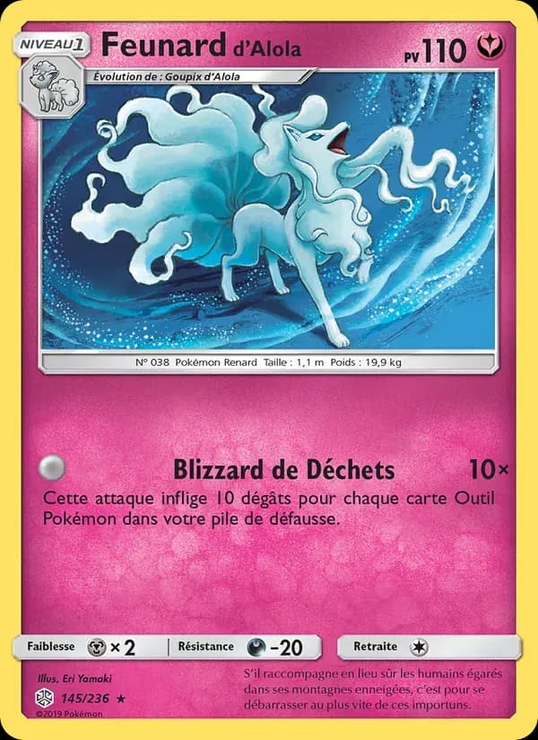 Feunard d’Alola — Éclipse Cosmique 145 French Pokémon card