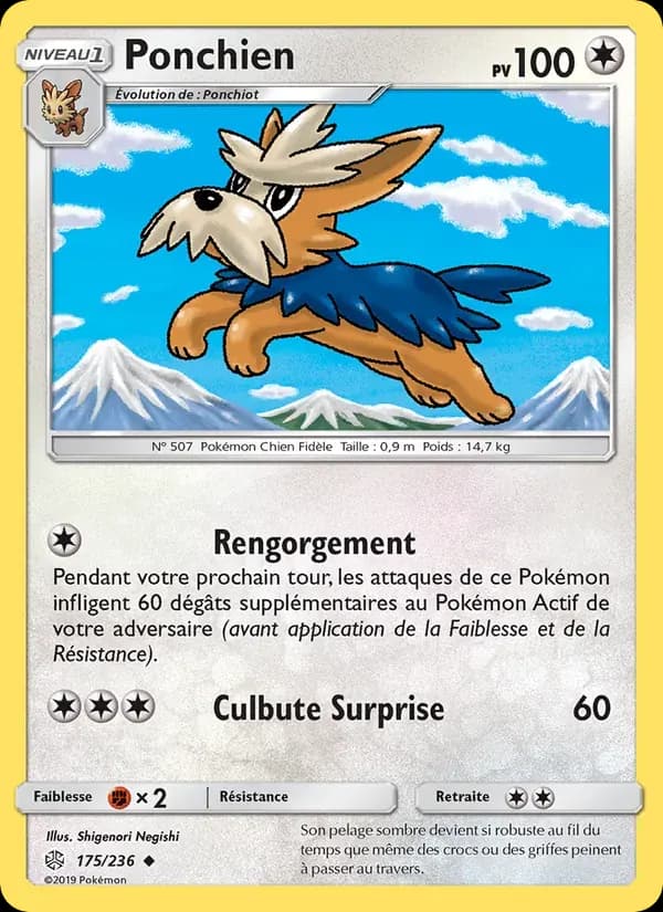 Ponchien — Éclipse Cosmique 175 French Pokémon card