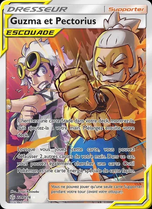 Guzma et Pectorius — Éclipse Cosmique 229 French Pokémon card
