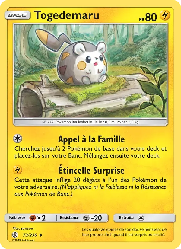 Togedemaru — Éclipse Cosmique 73 French Pokémon card