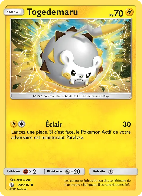 Togedemaru — Éclipse Cosmique 74 French Pokémon card