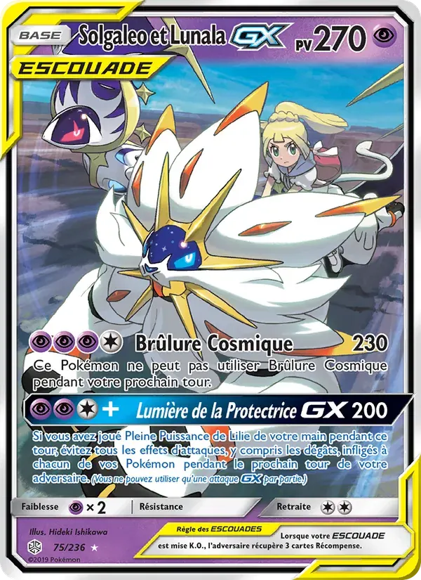 Solgaleo et Lunala GX — Éclipse Cosmique 75 French Pokémon card