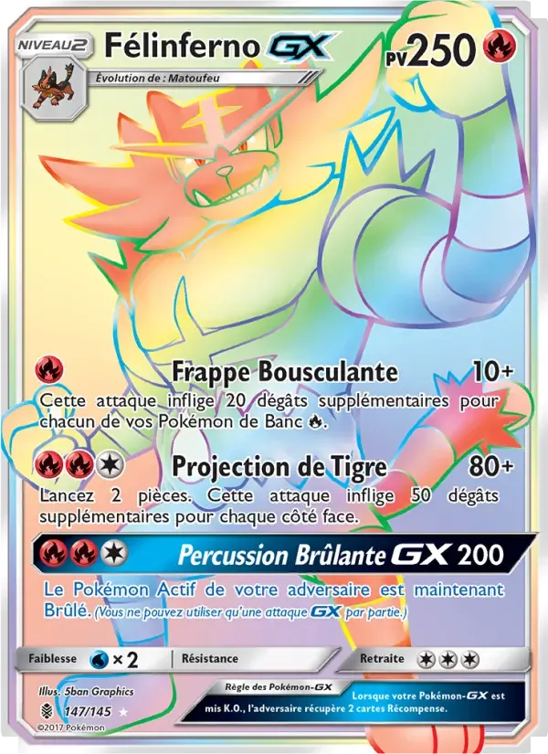 Félinferno GX — Gardiens Ascendants 147 French Pokémon card